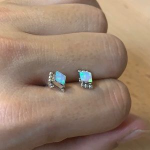 Sterling Silver Opal stud